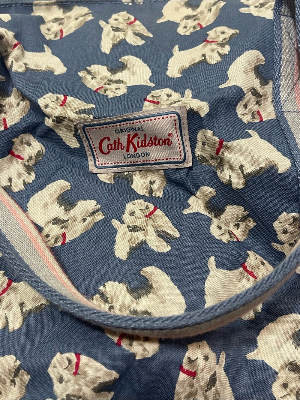 Cath Kidston Westie Dog Print Overnight Weekender Duffel Bag Blue - Picture 5 of 8